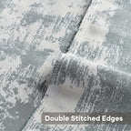 FUTEI Teal White Decorative Throw Pillow Covers 26x26 Inch Set of 2,Soft Faux Cashmere Jacquard - Textured & Cozy Euro Pillow Shams,Modern Home Decor for Couch Bed Living Room