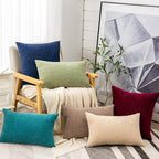 GAWAMAY Decorative Square Throw Pillow Covers 20"x20" Inch Set of 2, Super Soft Chenille Pillows Farmhouse Fall Pillowcase for Living Room Bedroom Sofa Couch Cushion Cover Navy Blue 50x50cm