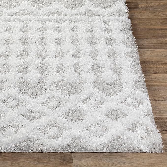 Livabliss Hapsburg Moroccan Shag Area Rug, 5'3" x 7'3", Light Gray