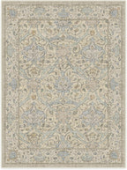 RUGGABLE x Morris & Co Washable Area Rug – Montreal Natural Blue 9x12, Stain-Resistant, Non-Slip – Large Machine Washable Rugs for Living Room, Bedroom, Hallway, Entryway & Office–with Standard Pad