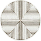 RUGGABLE x Jonathan Adler Machine Washable Area Rug – Inkdrop Camel & Ivory 6 ft Round, Stain-Resistant, Non-Slip – Medium Rugs for Living Room, Bedroom, Hallway, Entryway & Office–with Cushioned Pad