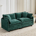 Aoowow Modular Sectional 2 Seater Cloud Sofa Couch for Living Room,78" Loveseat Couch with Deep Seat,Modern Chenille 2 Seat Sofas,Fluffy Small Couches for Bedroom,Small Spaces (Green, 2 Seater)