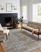 Loloi Chris Loves Julia Jules Collection JUL-05 Lagoon/Brick 2'-3'' x 3'-9'', .13" Pile Height, Accent Rug