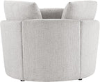 Studio Living® Beckett 48" Storage Chair, Modern Farmhouse, Pocket Coil Comfort, Easy Assembly, Chenille Fabric, Ivory