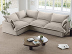 111” Oversized Modular Sectional Sofa, Comfy Down Fill Cloud Couch, L Shaped 4 Seater Couches with Washable Cover, Convertible Sectional Couches for Living Room, Light Gray