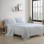 Eddie Bauer - Full Sheets, Cotton Flannel Bedding Set, Brushed For Extra Softness, Cozy Home Decor (Tossed Snowflake, Full)