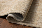 Loloi Chris Loves Julia Dorothea Collection DRT-03 Dove/Natural 5'-0" x 7'-6" Area Rug Wool Neutral Floral Living Room Bedroom Carpet