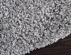 Unique Loom Solid Shag Collection Area Rug (6' 1" Round, Cloud Gray)