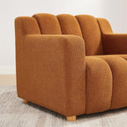 VANOMi Oversized Accent Chair, Modern Living Room Chairs, Comfy Boucle Fabric Upholstered Armchair for Bedroom, Office, Waiting Room (Curry)
