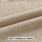 FUTEI Oatmeal Chenille Throw Pillow Covers 24x24 Inch Set of 2,Soft Striped & Diamond Textured European Cushion Cases,Modern Home Decor for Couch Living Room
