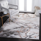 SAFAVIEH Craft Collection 2'7" x 5' Grey/Orange CFT877P Modern Abstract Non-Shedding Entryway Living Room Foyer Bedroom Kitchen Accent Rug