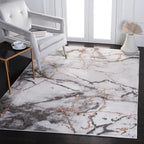 SAFAVIEH Craft Collection 5'3" x 7'6" Grey/Orange CFT877P Modern Abstract Non-Shedding Living Room Dining Bedroom Area Rug