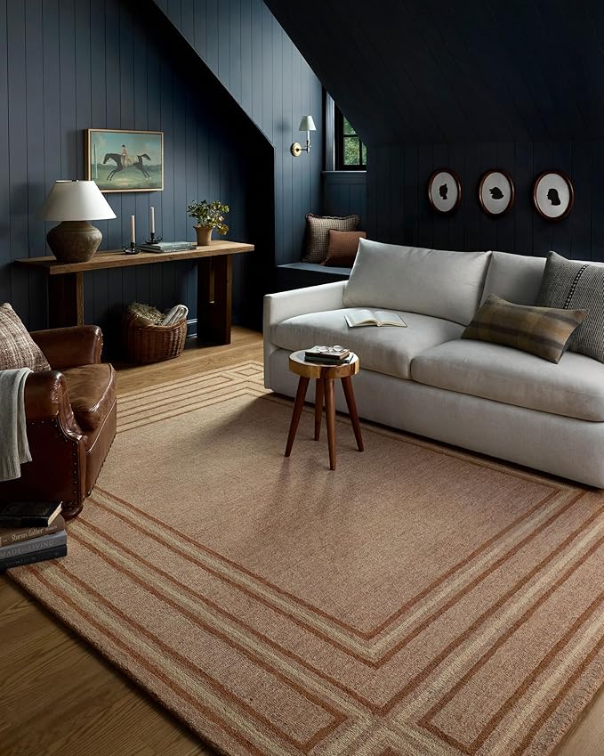 Loloi Chris Loves Julia Alfie Collection ALF-01 Blush/Rose 5'-0" x 7'-6" Area Rug Wool Neutral Living Bedroom Dining Carpet