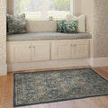 RUGGABLE x Morris & Co Machine Washable Area Rug – Honeysuckle & Tulip Blue 4x6, Stain-Resistant, Non-Slip – Medium Rugs for Living Room, Bedroom, Hallway, Entryway & Office–with Cushioned Pad