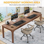 Tribesigns 78.7 Inches Extra Long Computer Desk 2 Person Desk, Double Long Desk, Workstaion for Home Office, Coffee Brown