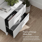 Bush Furniture 2 Drawer Lateral File Cabinet, Letter and Legal-Size Document Storage for Home or Professional Office, Somerset Collection, White
