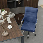 Office Desk Chair,Modern Conference Room Chairs,High Back Ergonomic Home ofiice Chair,Adjustable Height Swivel Executive Computer Chair with Padded Seat and Armrest (Blue)