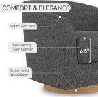Swivel Accent Chair, Upholstered Modern Barrel-Curved Arm Chair, Velvet Fabric Comfty Sofa Reading Chair with Solid Wood Base for Living Room, Bedroom, Club, Pebble Grey