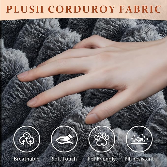 114" Cloud Boneless Sectional Couches for Living Room, Modular Sectional Sofa with Cup Holder, Cozy Fluffy L Shaped Deep Seat Couch with Storage Pocket, No Assembly Required, Dark Grey