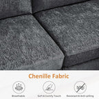 VANOMi Large Modular Sectional Sofa, Oversized Couch with Charging Station, Cloud Couch Deep Seat Sofa with Thick Cushion, Convertible Sectional Couches for Living Room Office Apartment