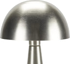 Nourison Home 16" Silver Metal Mushroom Table Lamp, Modern, Retro, Desk Light for Bedroom, Dining, Office, Entryway