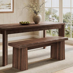 LITTLE TREE 47-Inch Wooden Entryway Bench, Farmhouse Dining Bench with Sturdy Frame for Dining Room, Bedroom, Living Room Hallway Kitchen, Easy Assembly (Mahogany)
