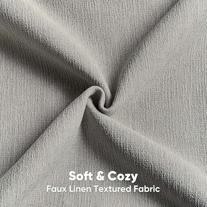 FUTEI Smoke Gray Chenille Decorative Throw Pillow Covers 12x20 Inch Set of 2,Soft Cozy Faux Linen Textured Lumbar Pillow Cases,Farmhouse Home Decor for Couch Living Room