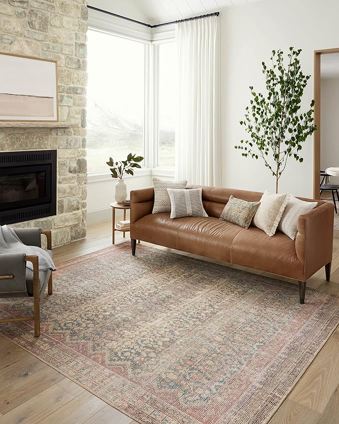 Loloi Angela Rose Aubrey Collection AUB-03 Ocean/Spice 2'-3" x 3'-9", .19" Pile Height, Accent Rug