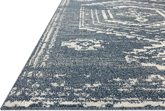 Loloi Magnolia Home by Joanna Gaines Gigi Collection GIG-03 Denim/Ivory 4'-0" x 6'-0" Accent Rug