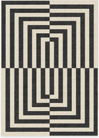 RUGGABLE x Jonathan Adler Machine Washable Modern Area Rug – Op Art Charcoal 5x7, Stain-Resistant, Non-Slip – Medium Rugs for Living Room, Bedroom, Hallway, Entryway & Office–with Cushioned Pad