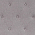 EMMA + OLIVER Arched Button Tufted Full Size Headboard in Light Gray Fabric