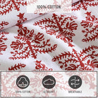 Eddie Bauer - Flannel Sheets King Size, Anti-Pilling & Wrinkle Resistant Cotton, Touchably Soft for All-Season Comfort - Bed Sheets with Matching Pillowcases & Fitted Sheet (Jolly Trees Red)