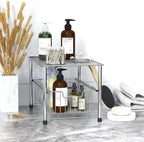 Simple Houseware Chrome Metal Stackable Storage Rack, 16.75 in L x 10.8 in W x 10.25 in H