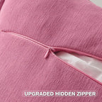 FUTEI Hot Pink Chenille Throw Pillow Covers 26x26 Inch Set of 2,Edges Double-Stitched Euro Pillow Shams,Modern Home Decor for Couch Living Room
