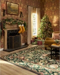 RUGGABLE x Morris & Co Machine Washable Area Rug – Lodden Soft Evergreen & Gold 9x12, Stain-Resistant, Non-Slip – Large Rugs for Living Room, Bedroom, Hallway, Entryway & Office–with Standard Pad