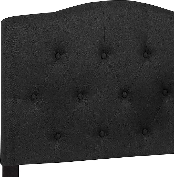 BizChair Tufted Upholstered Twin Size Headboard in Black Fabric
