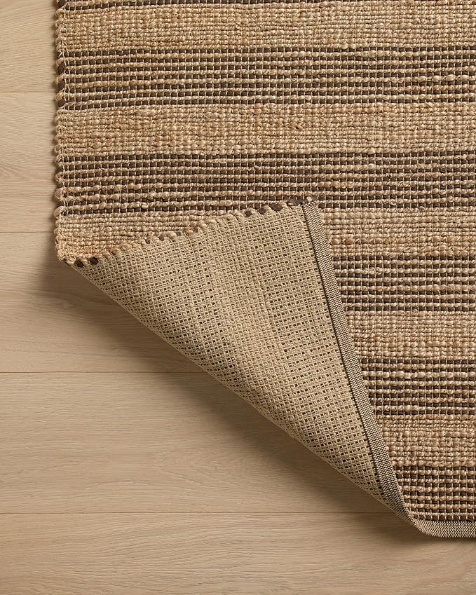 Loloi Chris Loves Julia Judy Collection JUD-06 Natural/Chocolate 2'-6" x 7'-6" Runner Rug