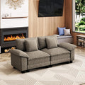 87" Cloud Modular Sectional Loveseat, 2-Seater w/Deep Seat & Removable Arms, Plush Chenille for Small Living Room & Apartment - Smoky Gray