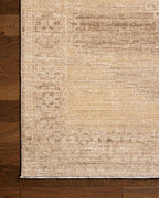 Loloi Chris Loves Julia Palma Collection PLM-07 Wheat/Taupe 2'-7" x 12'-0" Fringe Runner Rug Vintage Style Boho Living Room Bedroom Carpet