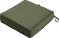 Classic Accessories Montlake Water-Resistant 25 x 25 x 5 Inch Square Outdoor Seat Cushion, Patio Furniture Chair Cushion, Heather Fern Green, Outdoor Cushion Cover