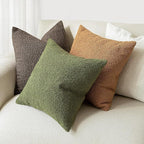 Foindtower Set of 2, Decorative Textured Boucle Throw Pillow Covers Accent Solid Pillow Cases Neutral Soft Cozy Couch Cushion Case for Chair Sofa Bedroom Living Room Home Decor 24 x 24 Inch Green