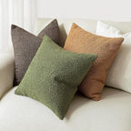 Foindtower Pack of 2 Modern Textured Boucle Throw Pillow Covers Accent Solid Decorative Pillow Cases Cozy Woven Couch Cushion Case for Chair Sofa Bedroom Living Room Home Decor, 18 x 18 Inch,Green