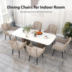 JOIVI Outdoor Dining Chairs Set of 6, 6 Pieces Woven Rope Patio Chairs with Armrest and Seat Cushions for Outside Porch, Balcony or Indoor Dining Kitchen, Restaurant, Tan