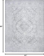 SAFAVIEH Reflection Collection Area Rug - 5'1" x 7'6", Light Grey & Cream, Non-Shedding & Easy Cleaning, Ideal for Living Room, Bedroom (RFT668G)