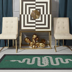 RUGGABLE x Jonathan Adler Machine Washable Modern Runner Rug – Venom Emerald 2.5x7, Stain-Resistant, Non-Slip – Washable Rug for Hallway, Entryway, Living Room & Kitchen–with Standard Pad