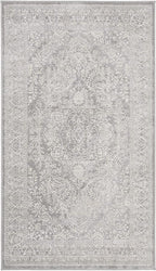 SAFAVIEH Reflection Collection Accent Rug - 2'3" x 4', Light Grey & Cream, , Non-Shedding & Easy Cleaning, Ideal for Foyer, Living Room, Bedroom (RFT668G)