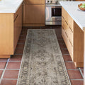 RUGGABLE Washable Vintage Runner Rug – Kamran Hazel 2.5x7, Stain-Resistant, Non-Slip Hallway Runner – Machine Washable Rug for Hallway, Entryway, Living Room & Kitchen–with Standard Pad