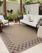 Loloi Chris Loves Julia Providence Collection PRC-01 Natural/Charcoal 7'-6" x 7'-6", .12" Pile Height, Indoor/Outdoor Round Area Rug