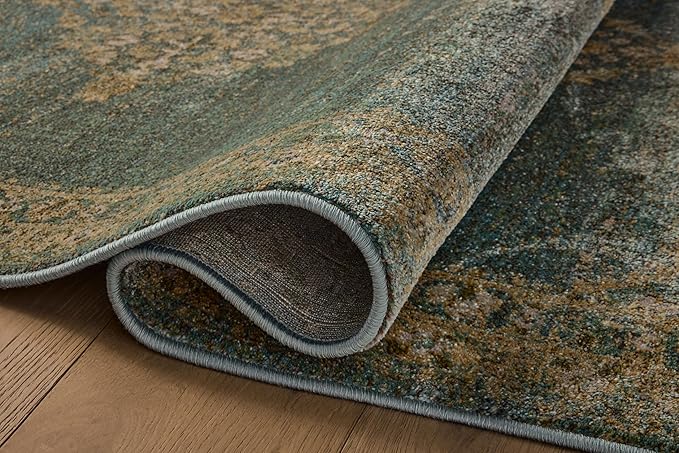 Loloi Magnolia Home by Joanna Gaines Mona Collection MOA-04 Aqua/Wheat 7'-6" x 10' Area Rug