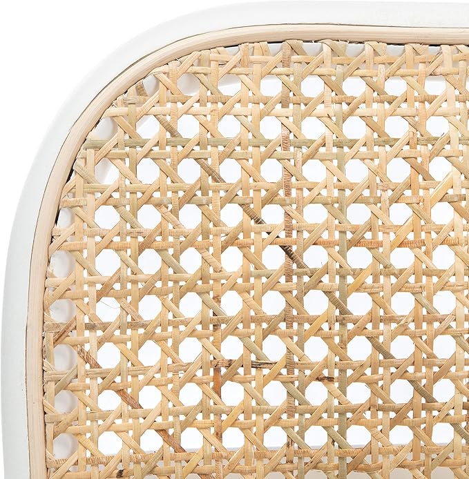Safavieh Home Keiko White and Natural Cane Dining Chair